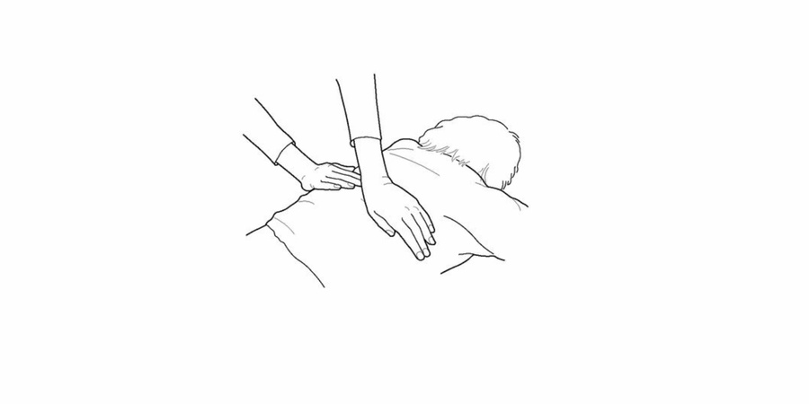 Reiki hand position the back